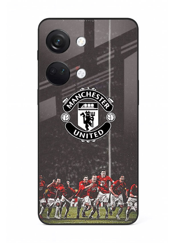 Football emblem design printed on tempered glass OnePlus Nord 3 back cover