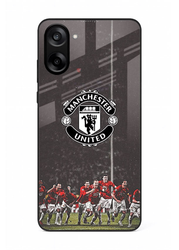 Football emblem design printed on tempered glass OnePlus Nord CE5 back cover