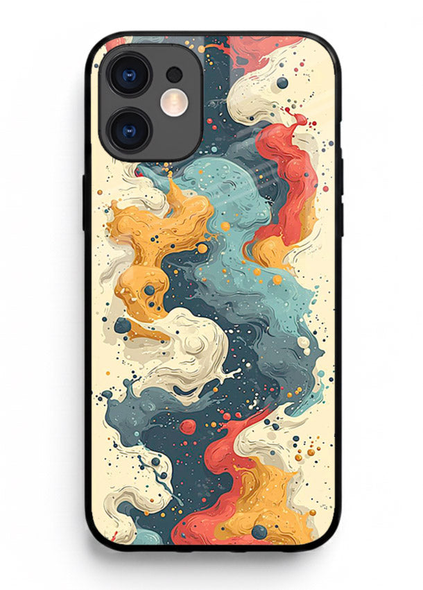 Marble Paint Swirl fluid marble pattern iphone 11 glass back cover