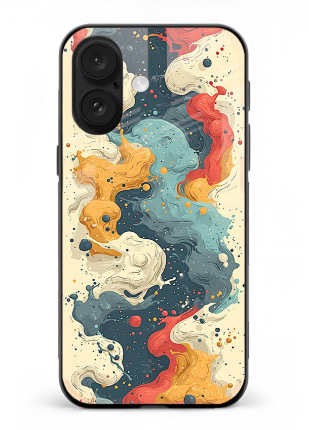 Marble Paint Swirl fluid marble pattern iphone 17 glass back cover