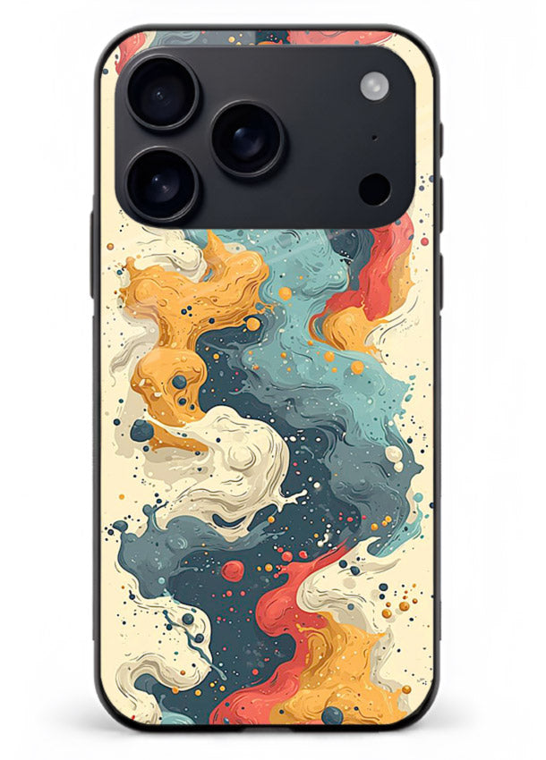 Marble Paint Swirl fluid marble pattern iphone 18 pro max glass back cover