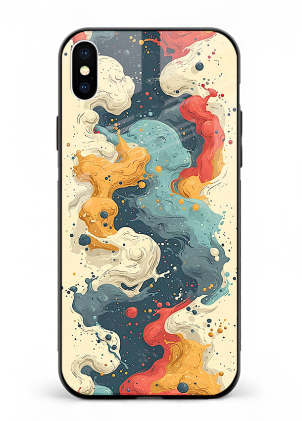 Marble Paint Swirl fluid marble pattern iphone xs max glass back cover