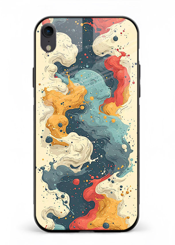 Marble Paint Swirl fluid marble pattern iphone xr glass back cover