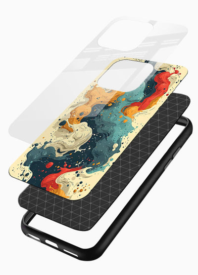 Marble Paint Swirl fluid marble pattern glossy vibrant premium glass back cover - Angle Layers