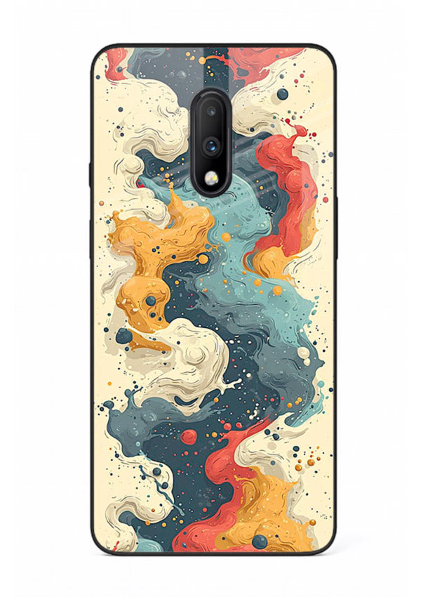 Marble Paint Swirl fluid marble pattern OnePlus 7 glass back cover