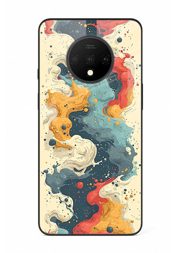 Marble Paint Swirl fluid marble pattern OnePlus 7T glass back cover