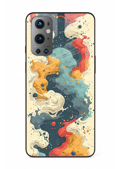 Marble Paint Swirl fluid marble pattern OnePlus 9 glass back cover