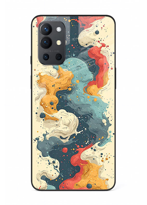 Marble Paint Swirl fluid marble pattern OnePlus 9R glass back cover