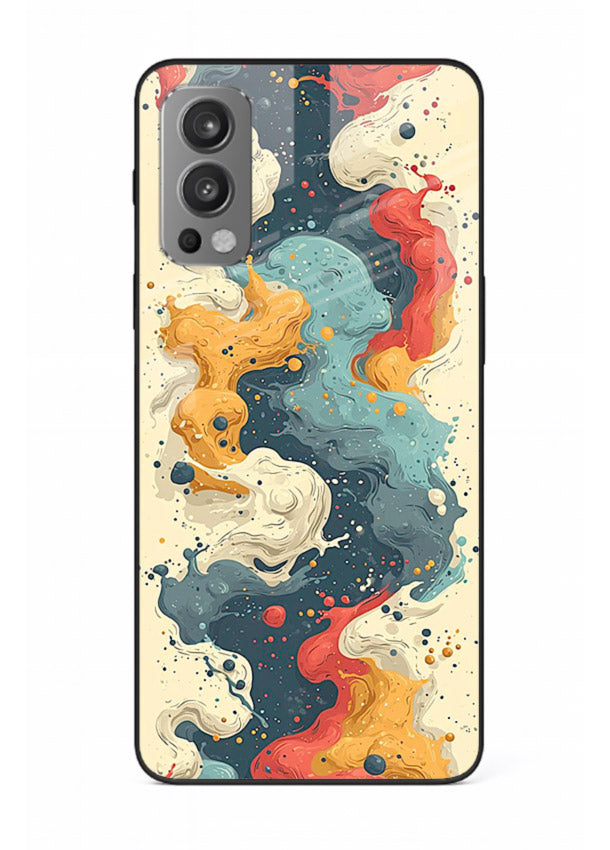 Marble Paint Swirl fluid marble pattern OnePlus Nord 2 glass back cover