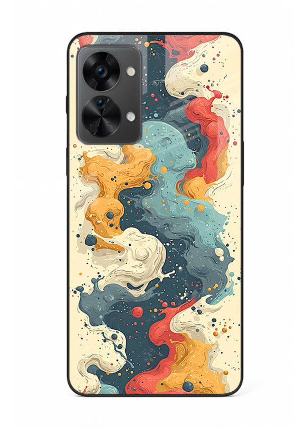 Marble Paint Swirl fluid marble pattern OnePlus Nord 2T glass back cover