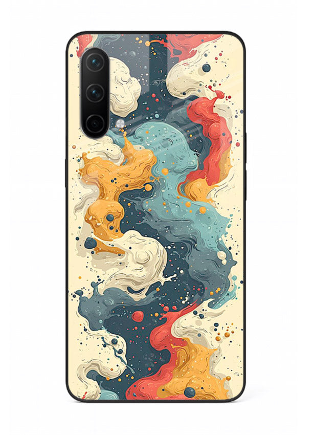 Marble Paint Swirl fluid marble pattern OnePlus Nord CE 5G glass back cover