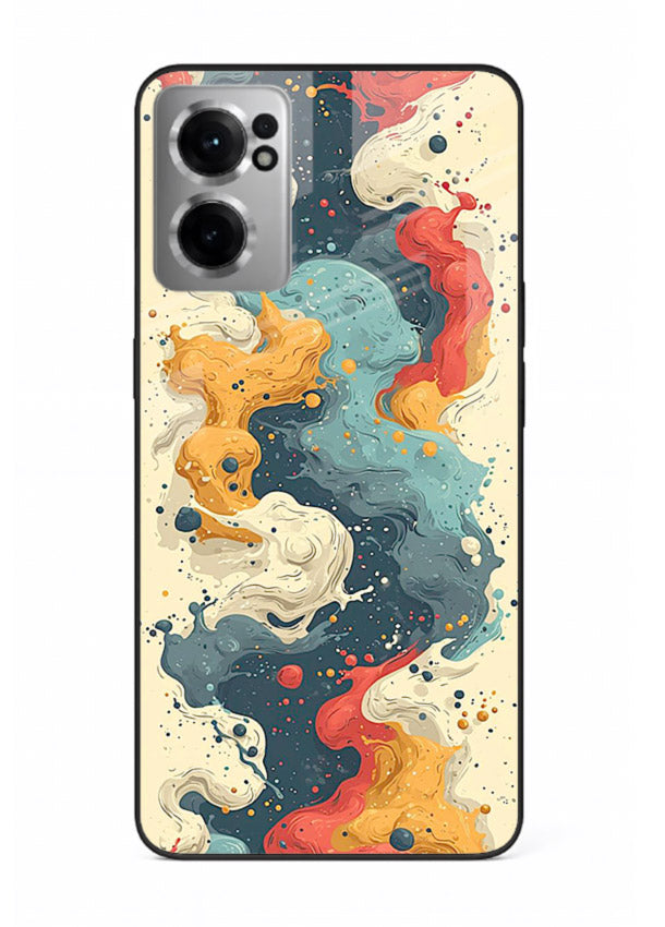 Marble Paint Swirl fluid marble pattern OnePlus Nord CE2 5G glass back cover