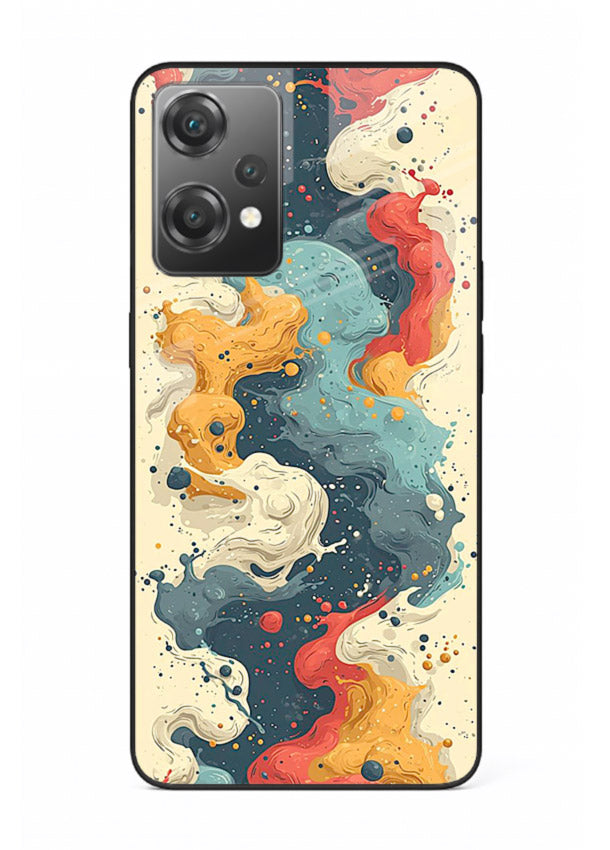 Marble Paint Swirl fluid marble pattern OnePlus Nord CE2 Lite 5G glass back cover