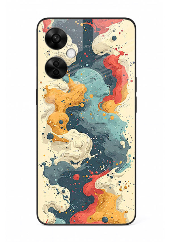 Marble Paint Swirl fluid marble pattern OnePlus Nord CE3 Lite glass back cover