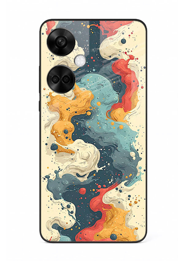 Marble Paint Swirl fluid marble pattern OnePlus Nord CE3 glass back cover