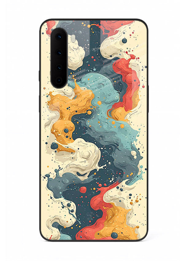 Marble Paint Swirl fluid marble pattern OnePlus Nord glass back cover