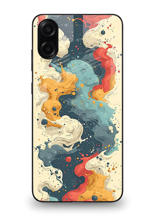 Marble Paint Swirl fluid marble pattern Samsung A06 5G glass back cover
