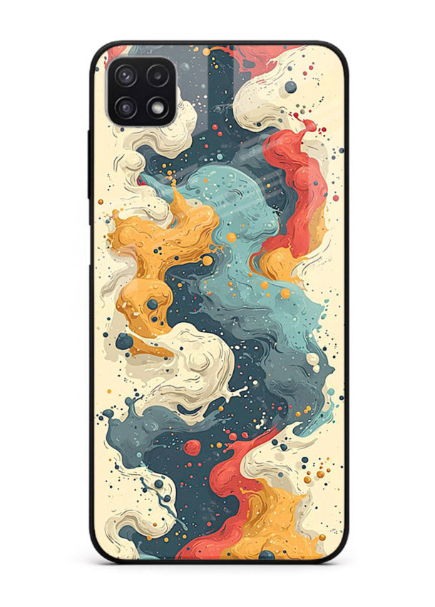 Marble Paint Swirl fluid marble pattern Samsung A22 5G glass back cover