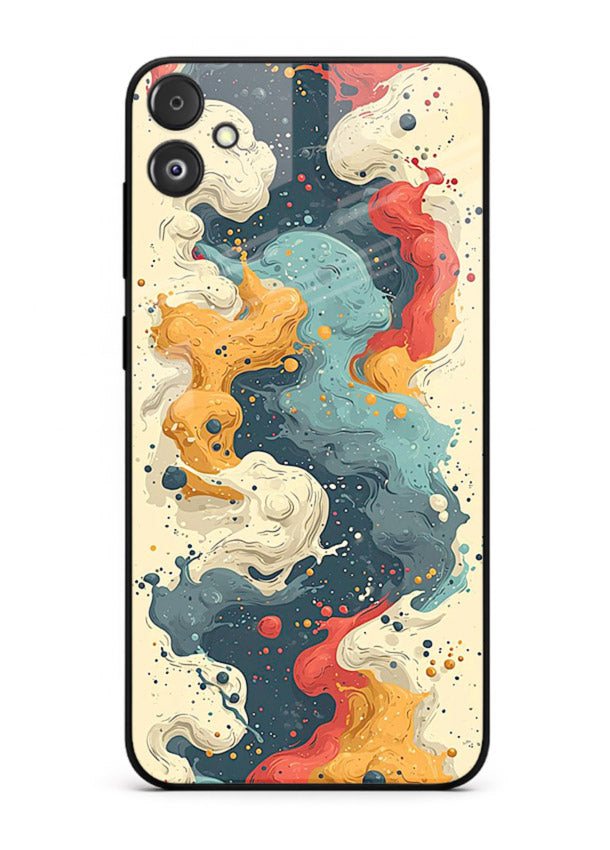 Marble Paint Swirl fluid marble pattern Samsung F04 5G glass back cover