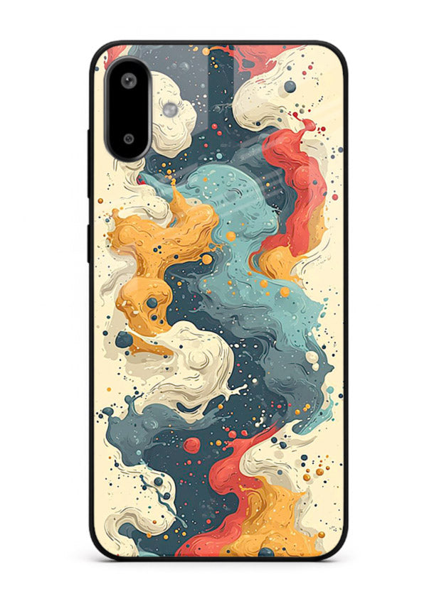 Marble Paint Swirl fluid marble pattern Samsung F06 5G glass back cover