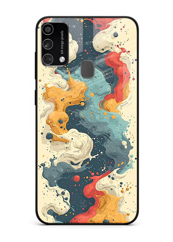 Marble Paint Swirl fluid marble pattern Samsung F41 glass back cover