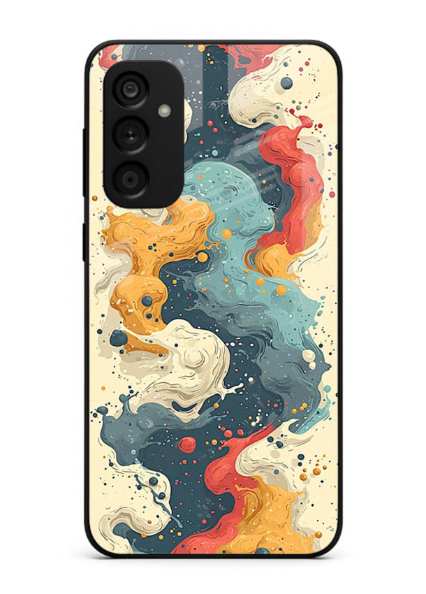 Marble Paint Swirl fluid marble pattern Samsung F15 5G glass back cover