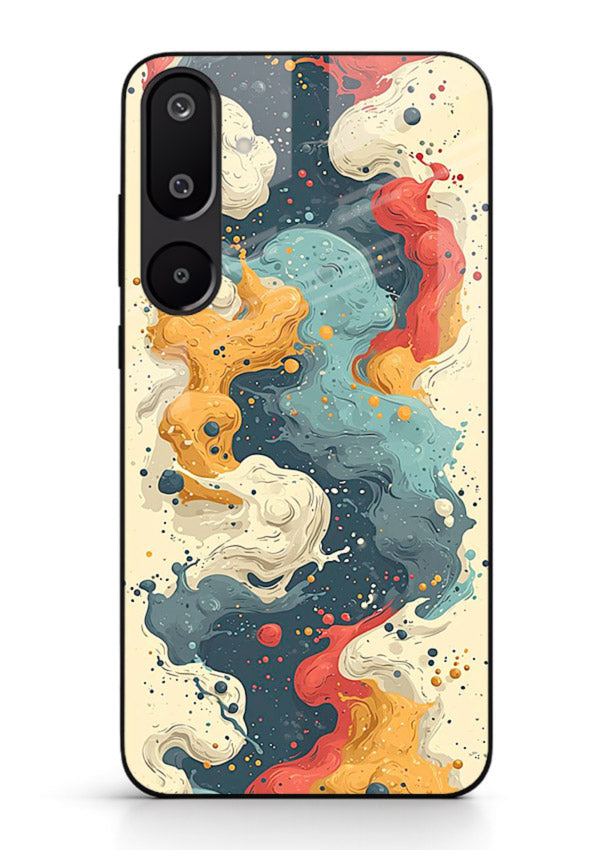 Marble Paint Swirl fluid marble pattern Samsung F16 5G glass back cover