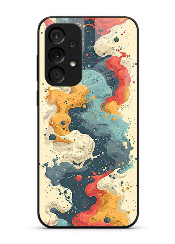 Marble Paint Swirl fluid marble pattern Samsung A53 5G glass back cover