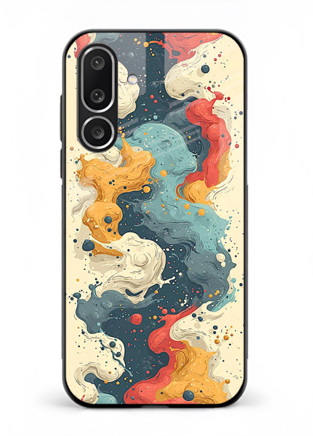 Marble Paint Swirl fluid marble pattern Samsung M36 5G glass back cover