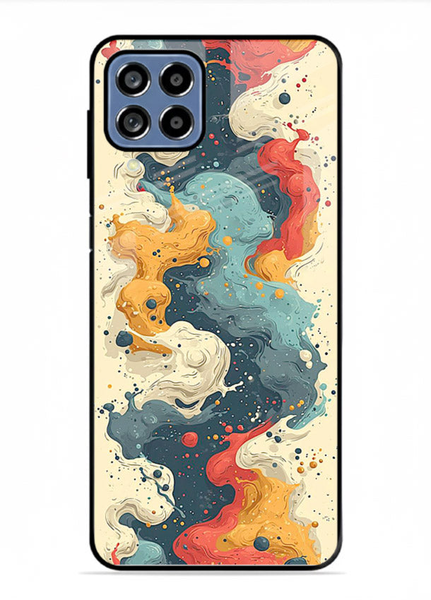 Marble Paint Swirl fluid marble pattern Samsung F22 4G glass back cover