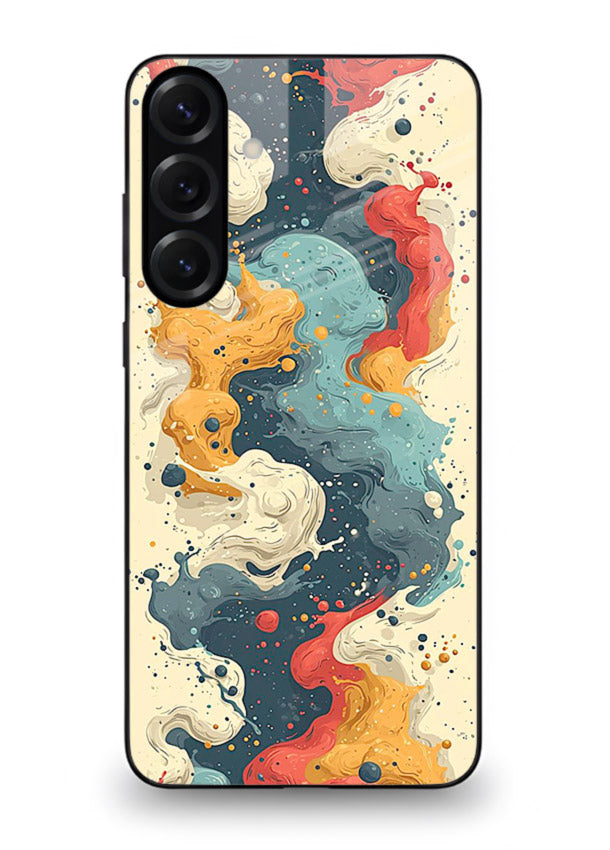 Marble Paint Swirl fluid marble pattern Samsung M35 5G glass back cover