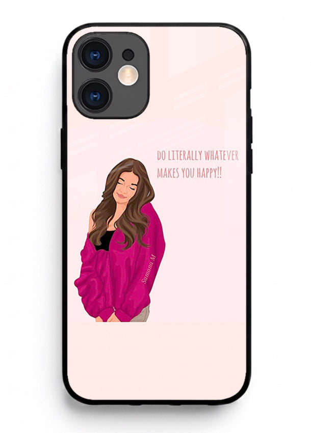 Maroon Sweater Girl portrait artwork iphone 11 glass back cover
