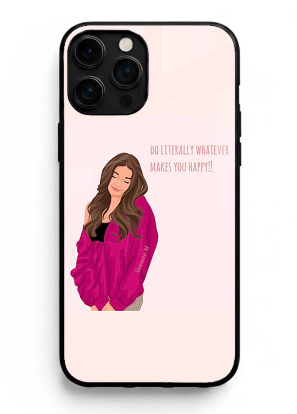 Maroon Sweater Girl portrait artwork iphone 11 pro max glass back cover