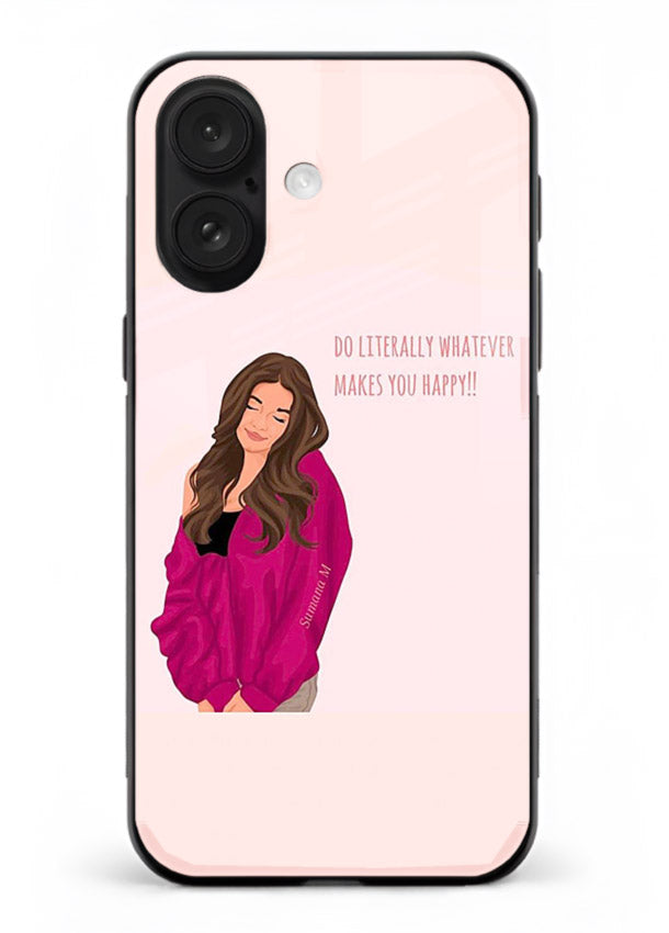 Maroon Sweater Girl portrait artwork iphone 18 glass back cover