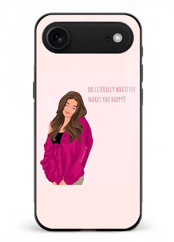 Maroon Sweater Girl portrait artwork iphone 18 air glass back cover