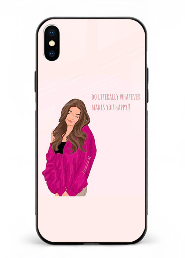 Maroon Sweater Girl portrait artwork iphone xs max glass back cover