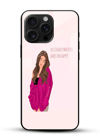 Maroon Sweater Girl portrait artwork glossy vibrant premium glass back cover - Angle Front
