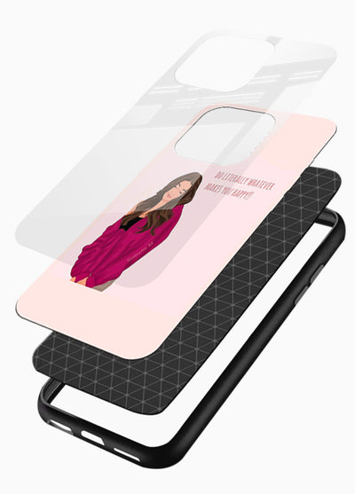 Maroon Sweater Girl portrait artwork glossy vibrant premium glass back cover - Angle Layers