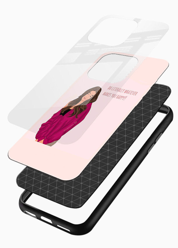 Maroon Sweater Girl portrait artwork glossy vibrant premium glass back cover - Angle Layers