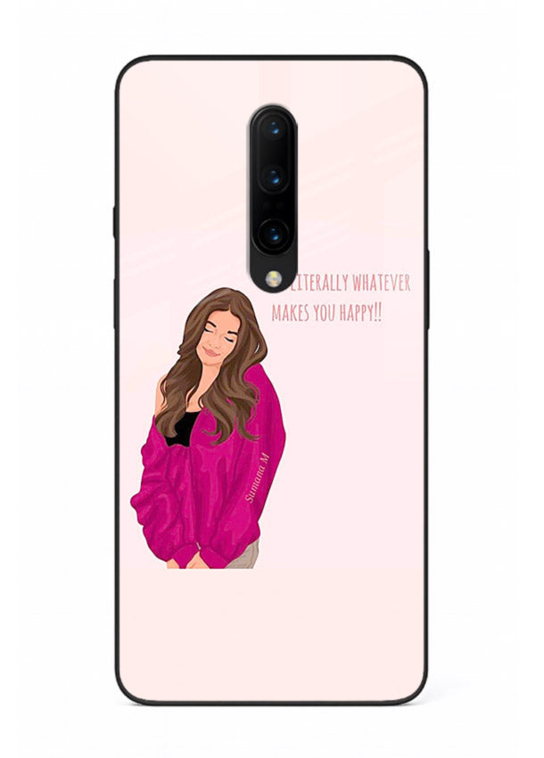 Maroon Sweater Girl portrait artwork OnePlus 7T Pro glass back cover