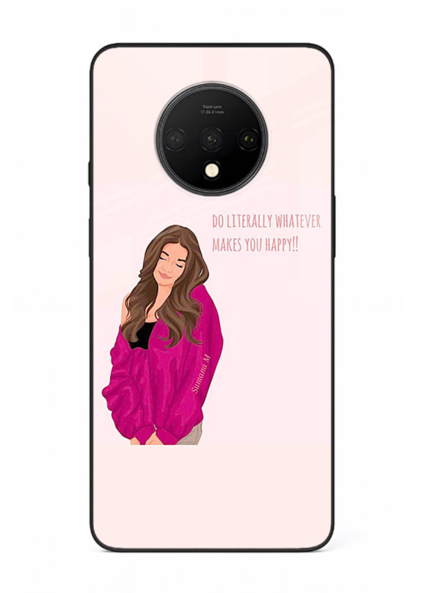 Maroon Sweater Girl portrait artwork OnePlus 7T glass back cover