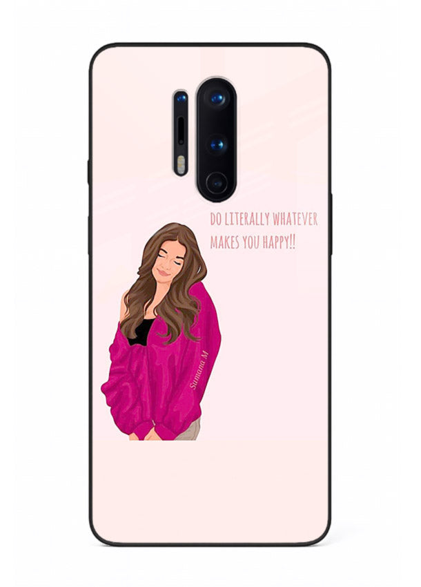 Maroon Sweater Girl portrait artwork OnePlus 8 Pro glass back cover