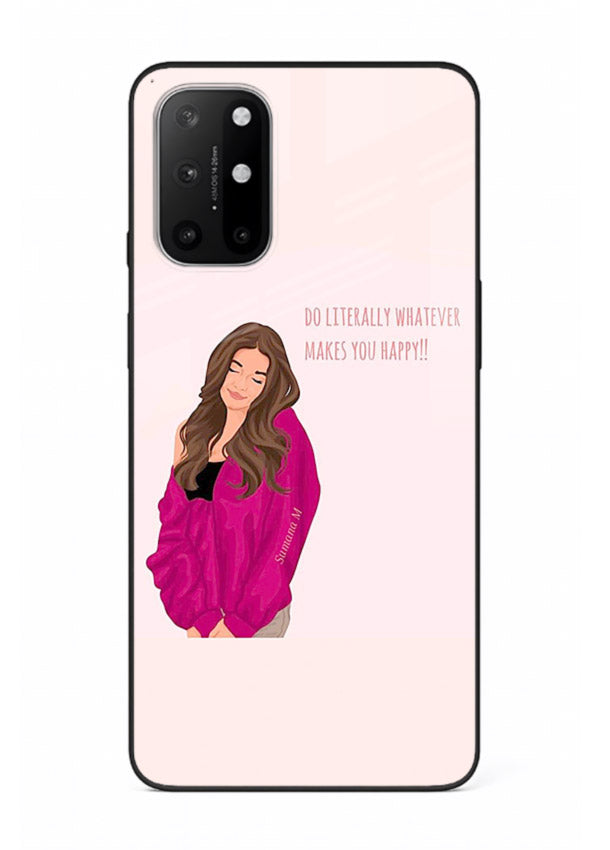 Maroon Sweater Girl portrait artwork OnePlus 8T glass back cover