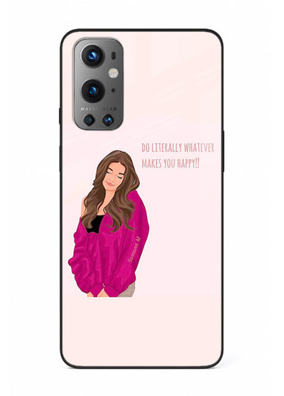 Maroon Sweater Girl portrait artwork OnePlus 9 glass back cover