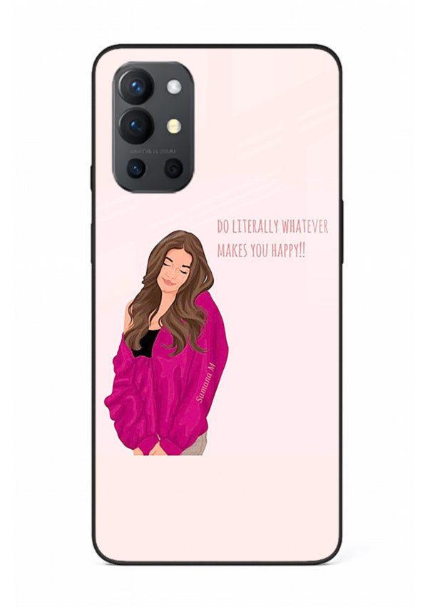 Maroon Sweater Girl portrait artwork OnePlus 9R glass back cover