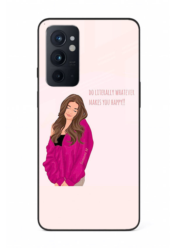 Maroon Sweater Girl portrait artwork OnePlus 9RT glass back cover