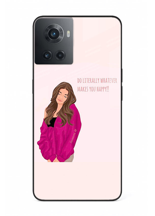 Maroon Sweater Girl portrait artwork OnePlus 10R glass back cover
