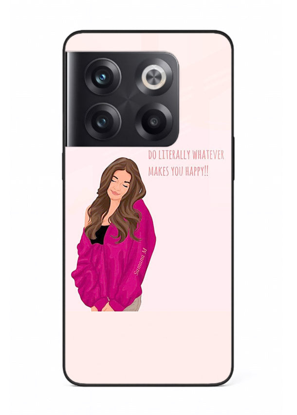 Maroon Sweater Girl portrait artwork OnePlus 10T glass back cover
