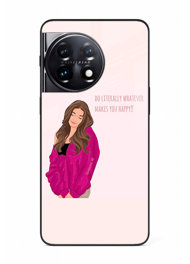 Maroon Sweater Girl portrait artwork OnePlus 11 glass back cover