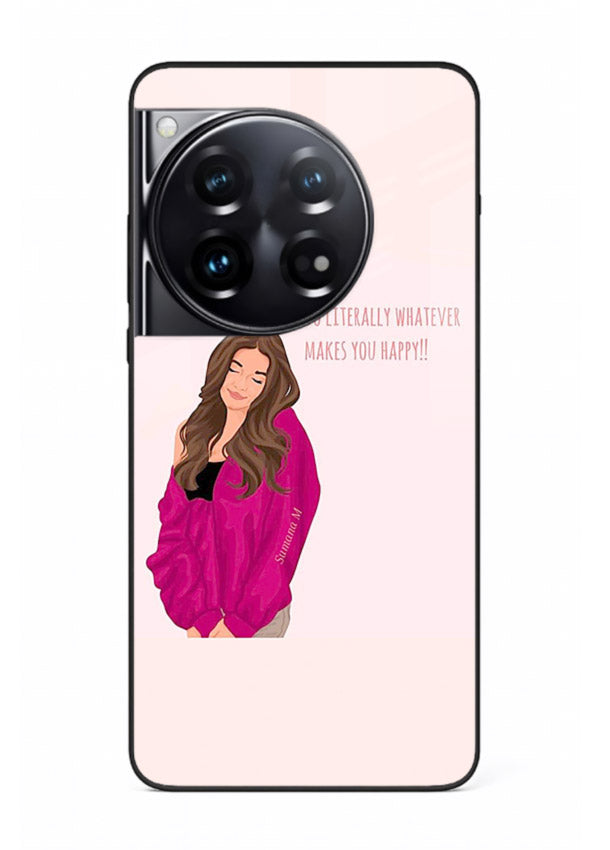 Maroon Sweater Girl portrait artwork OnePlus 12 glass back cover